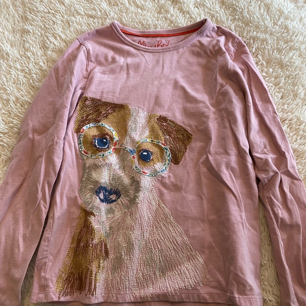 Mini Boden shirt with dog embroidery.